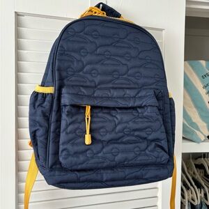 *NEW Navy Quilted Backpack with Yellow Accents